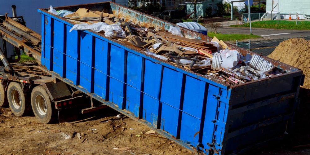 Truck,Loading,A,Full,Skip,Recycling,Garbage,Waste,Management,Container